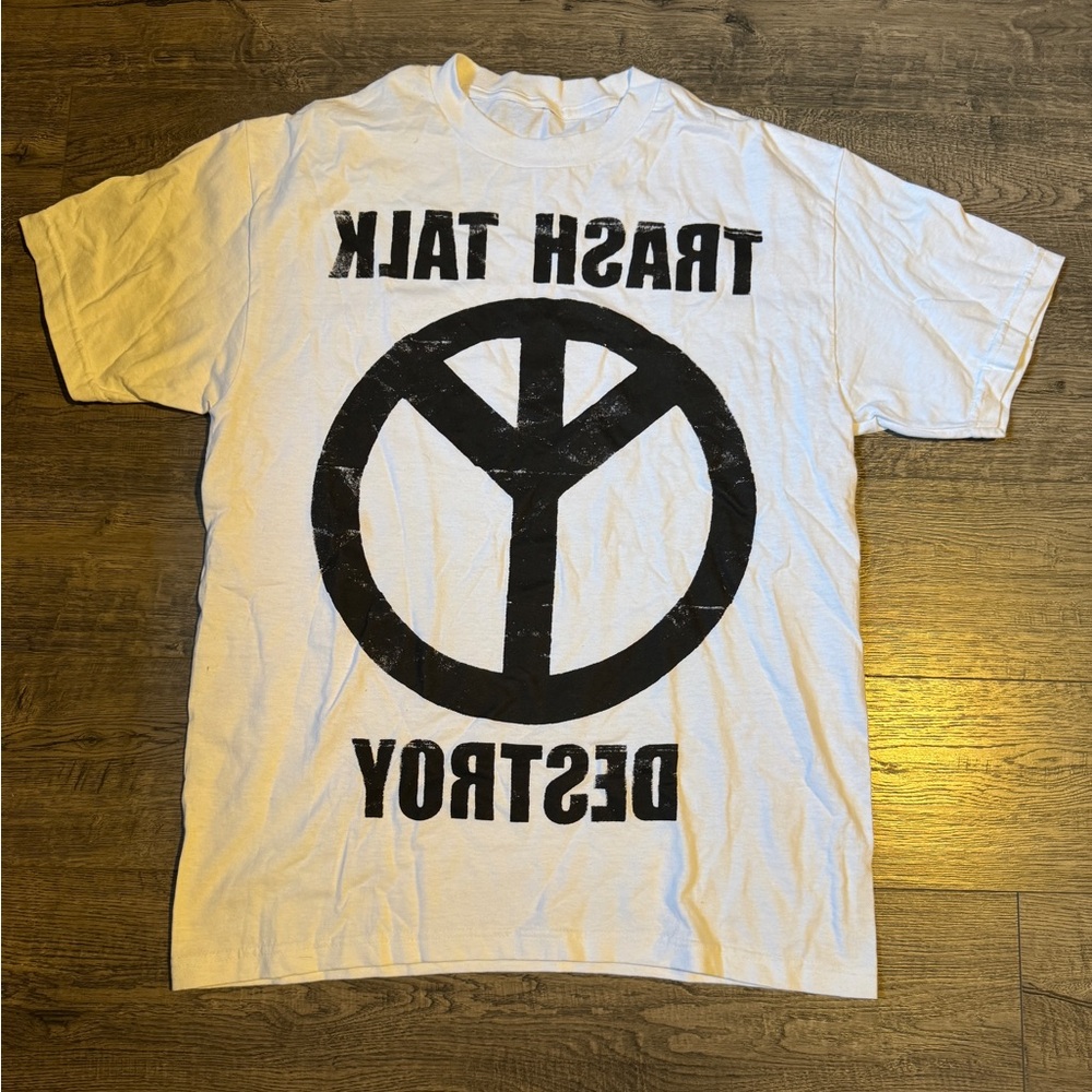Men’s White Trash Talk Reverse Destroy T-Shirt